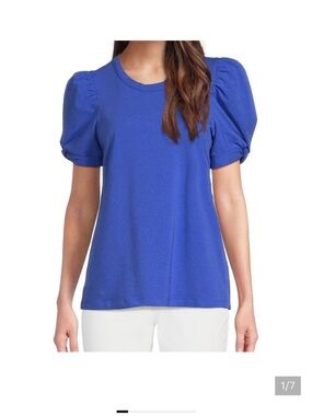 Tyler Boe Blue Puff Sleeve Top Size Small